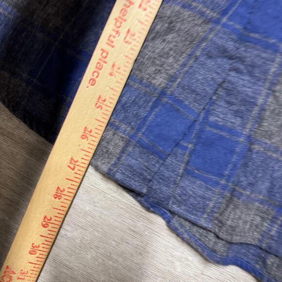 John Elliott Men's Plaid Flannel Blue Gray Fall/Winter 18 Button Up Sz 1 Xs/S - Picture 7 of 7